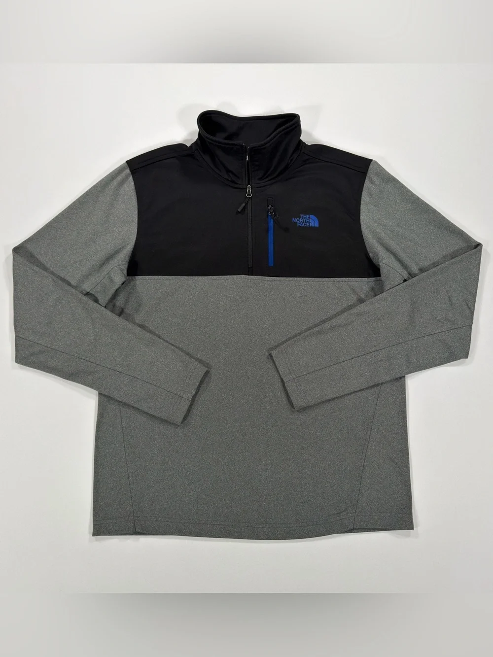 The North Face Gordon Lyons 1/4 Zip Fleece Pullover Sweater Gray Mens Medium M